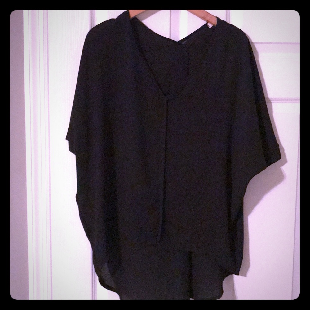 Black High-Low Blouse, Size Small